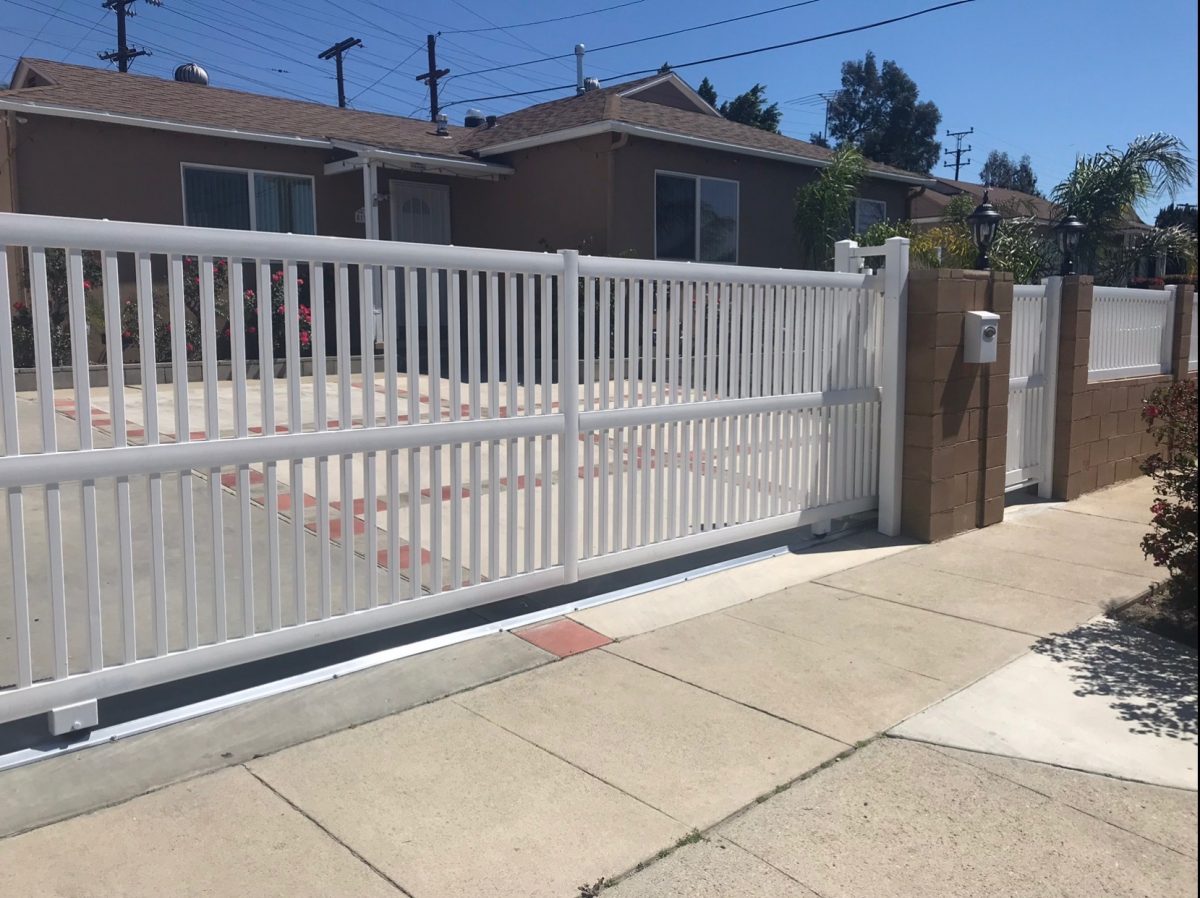 Vinyl Picket Sliding Gates Vinyl Fence 4 Less